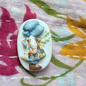 Vintage Ceramic Holly Hobbie Brooch